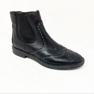 Sam Edelman Black Wingtip Studded Chelsea Boot